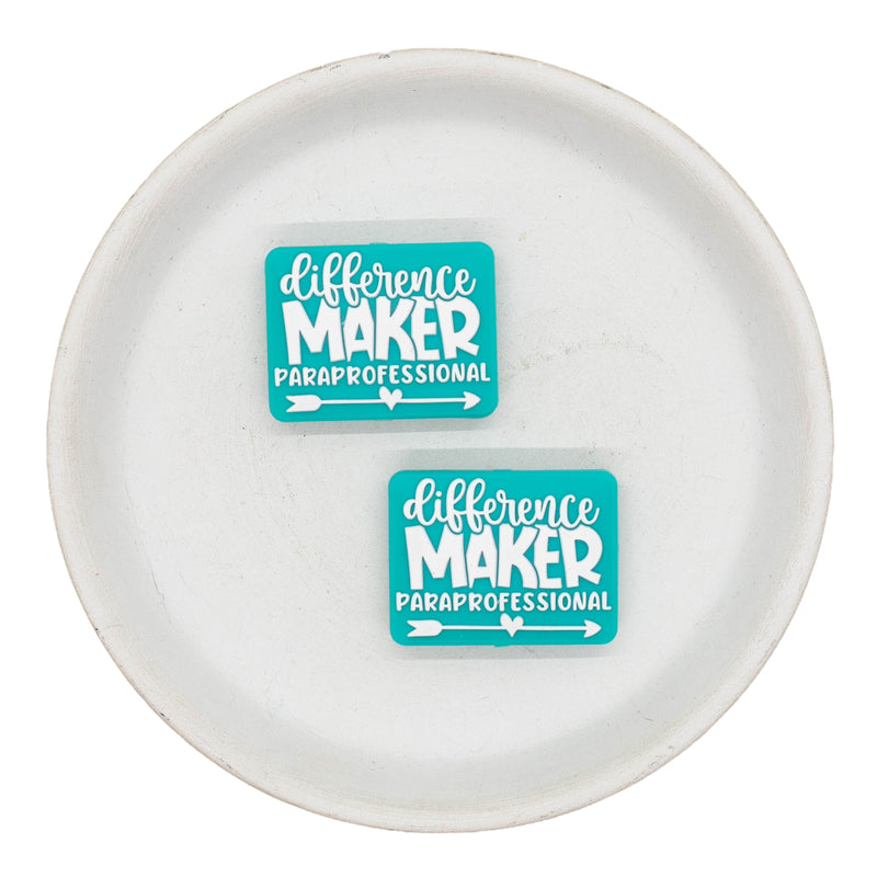 Difference Maker Paraprofessional Silicone Focal Bead 23x31mm (Package of 2)