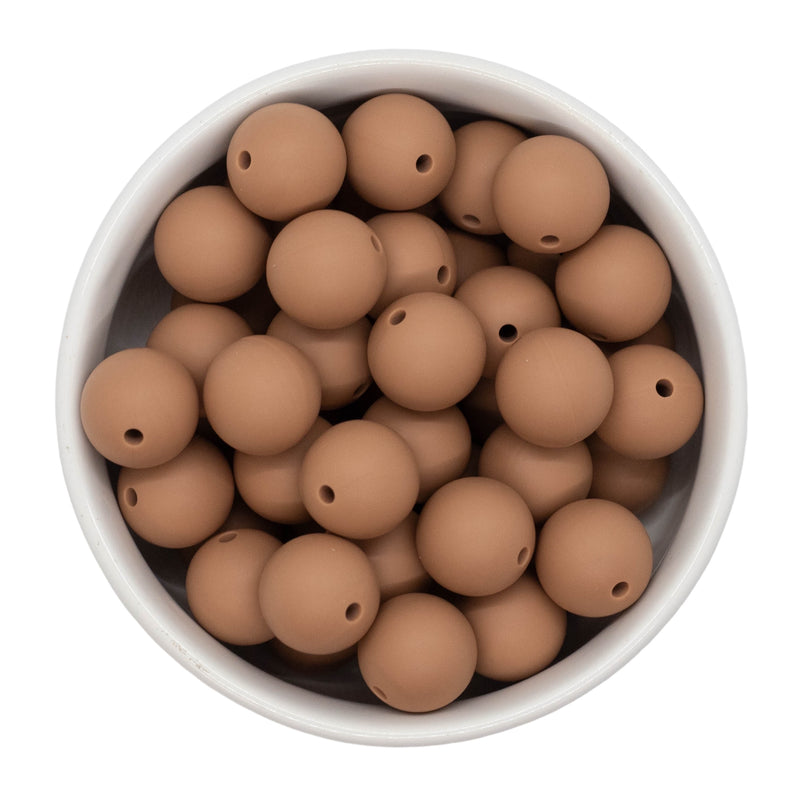 Latte Silicone Beads 15mm (Package of 10)