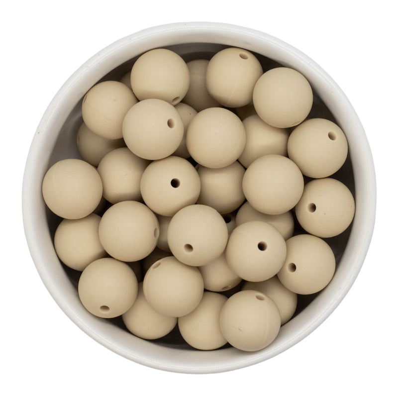 Sand Silicone Beads 15mm (Package of 10)