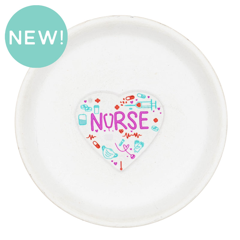 Nurse Transparent Heart Acrylic Accent w/Hole 41x44mm (Package of 1)