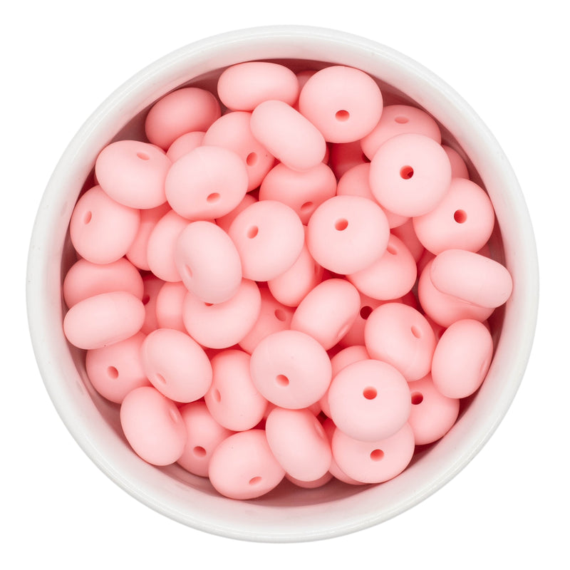 Barely Pink Silicone Abacus Beads 8x14mm (Package of 10)