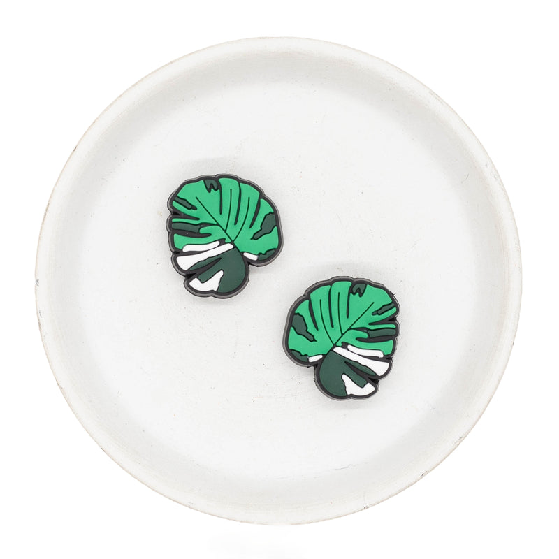 Monstera Silicone Focal Bead 26x25mm (Package of 2)