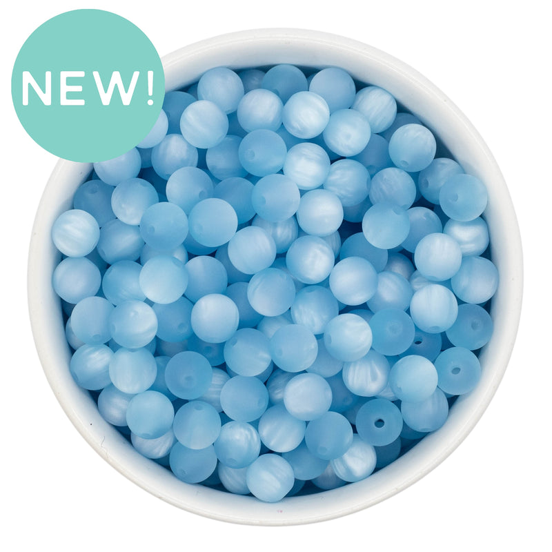 Baby Blue Matte Pearly Luster Beads 8mm (Package of Approx. 50 Beads)