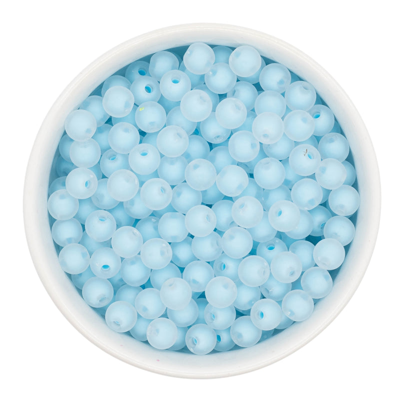 Baby Blue Frosted Beads 8mm (Package of Approx. 50 Beads)