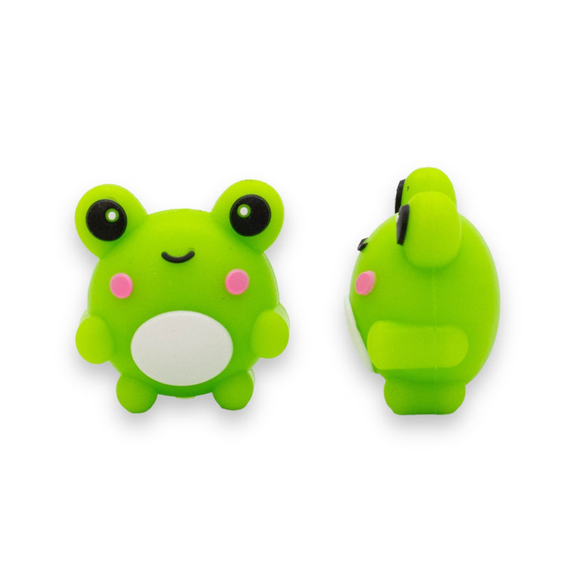 3-D Frog Silicone Focal Bead 24x26x18mm (Package of 2)