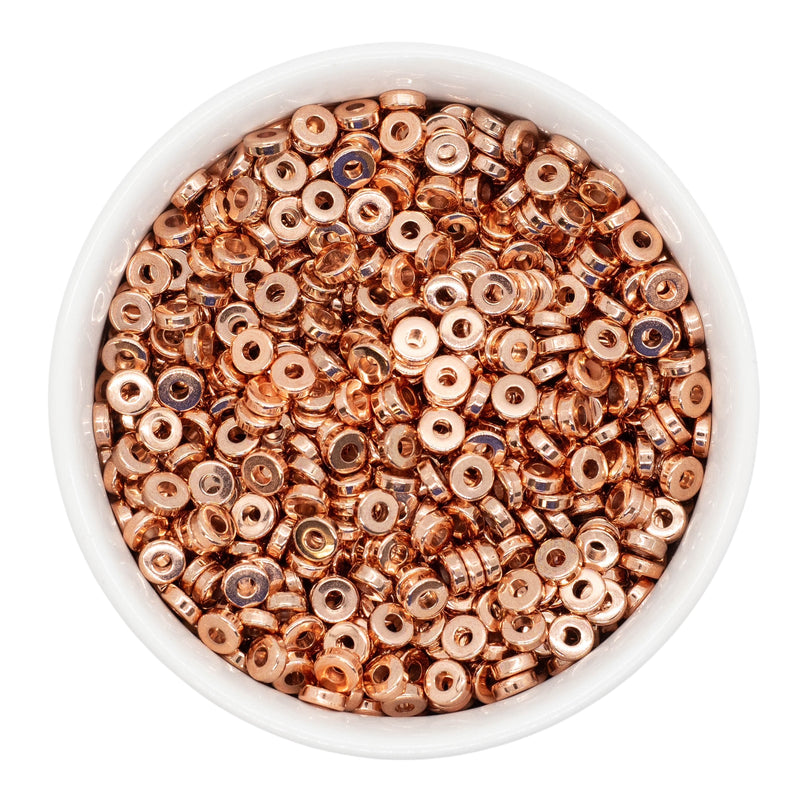 Rose Gold Flat Disc Spacer Beads 6x2mm (Package of 40)