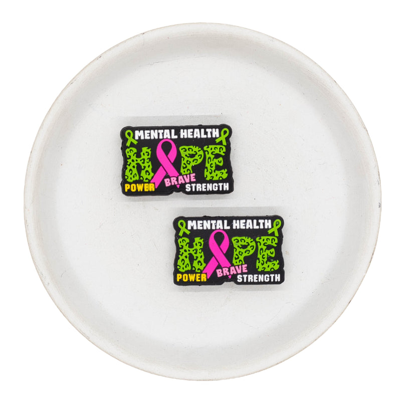 Mental Heath Hope Silicone Focal Bead 20x33mm (Package of 2)