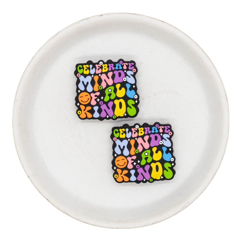 Celebrating Minds of All Kinds Silicone Focal Bead 29x31mm (Package of 2)