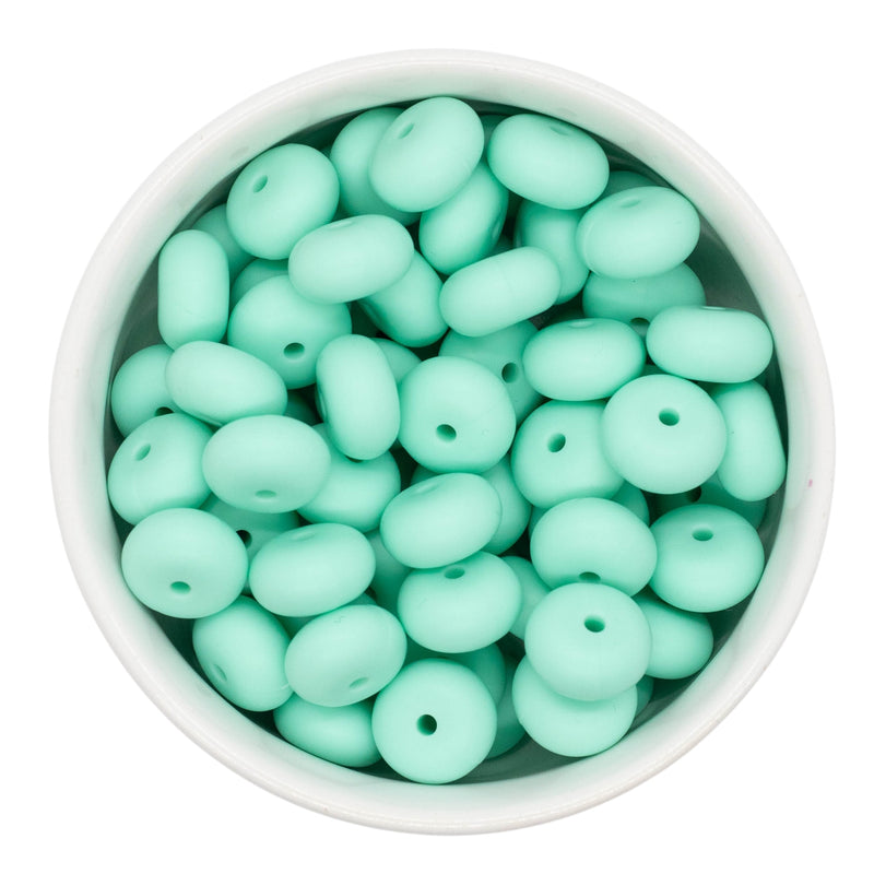 Fresh Mint Silicone Abacus Beads 8x14mm (Package of 10)