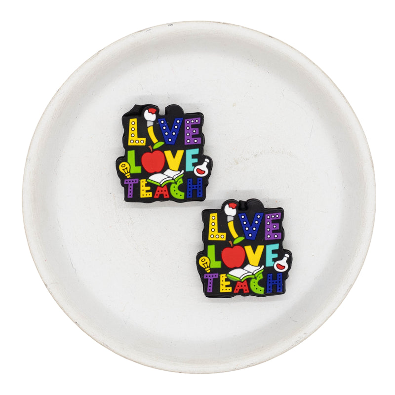 Live Love Teach Silicone Focal Bead 29mm (Package of 2)