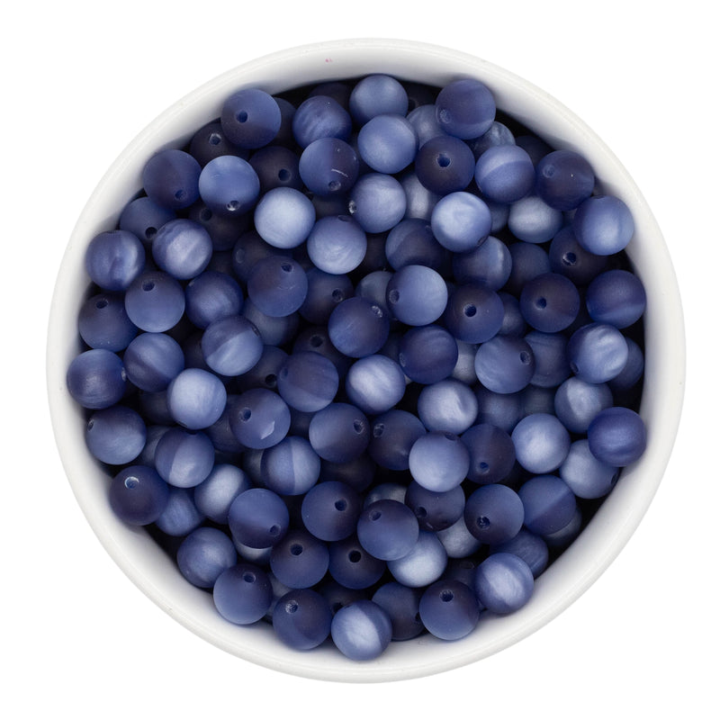 Navy Matte Pearly Luster Beads 8mm (Package of Approx. 50 Beads)