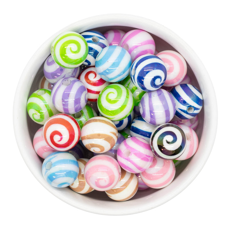 Iridescent Swirls Color Variety Pack Beads 16mm (Package of 10)