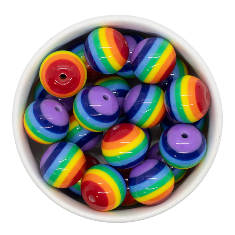 Rainbow Stripe Beads 20mm (Package of 10)