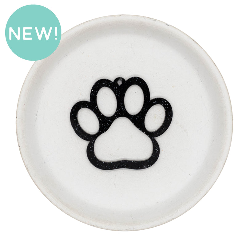 Glitter Paw Acrylic Accent w/Hole 46x51mm (Package of 1)