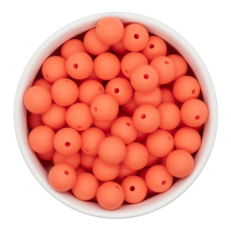 Sunset Orange Silicone Beads 12mm (Package of 20)