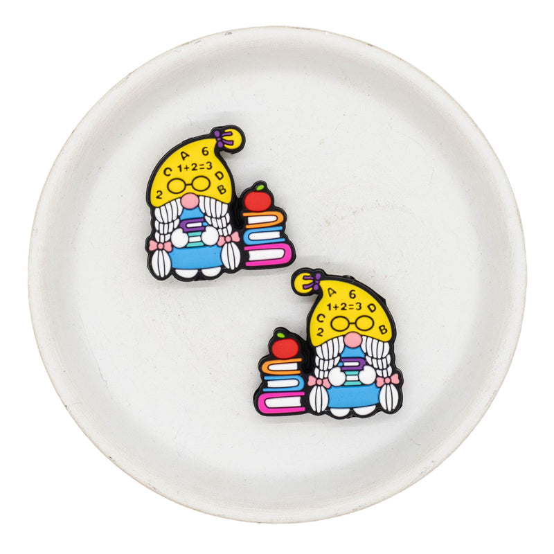 Teacher Gnome Silicone Focal Bead 32x31mm (Package of 2)