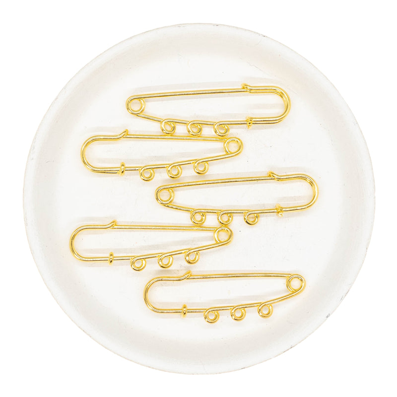 Jumbo Brooch Safety Pin with Loops (Package of 5)