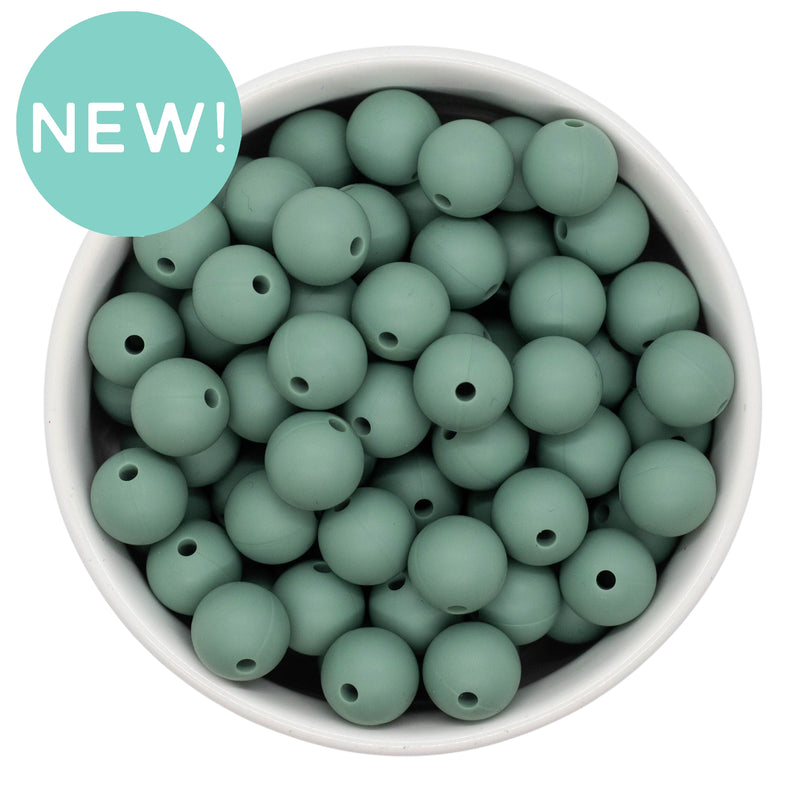 Eucalyptus Green Silicone Beads 12mm (Package of 20)