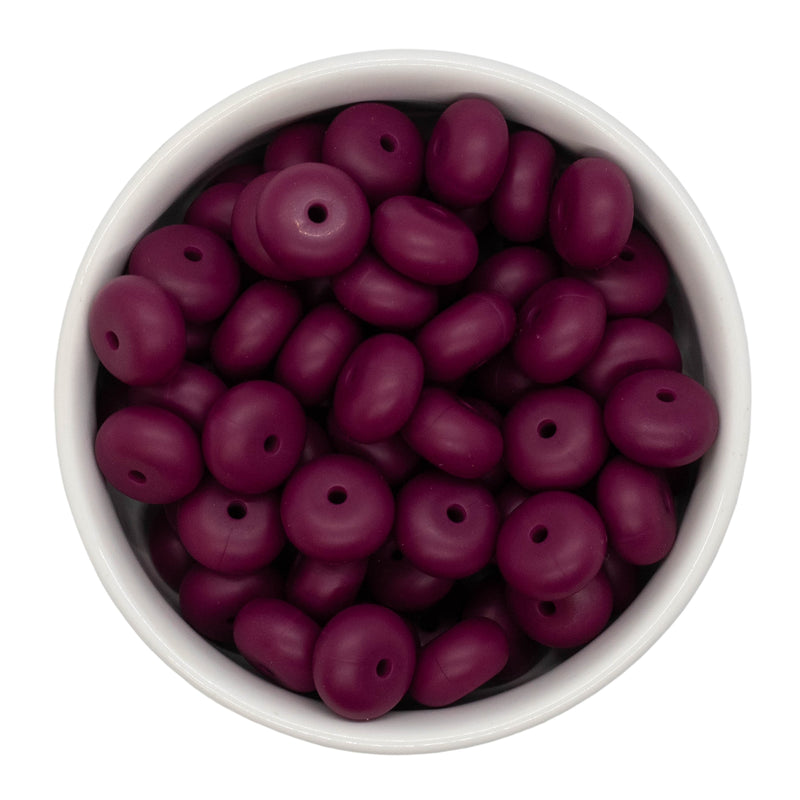 Plum Silicone Abacus Beads 8x14mm (Package of 10)