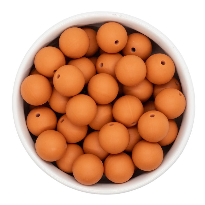 Burnt Orange Silicone Beads 15mm (Package of 10)