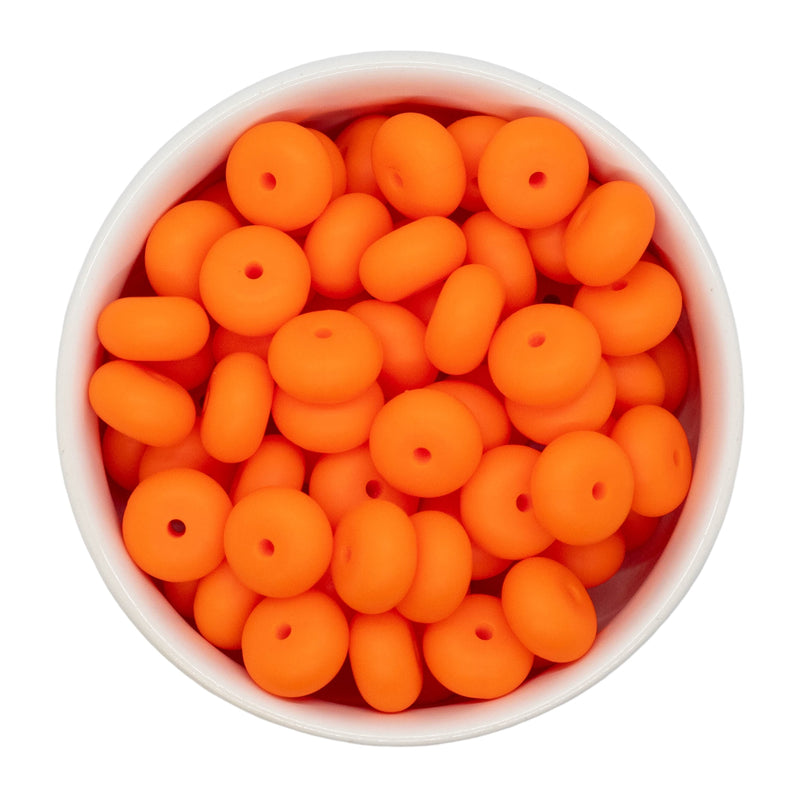 Orange Silicone Abacus Beads 8x14mm (Package of 10)