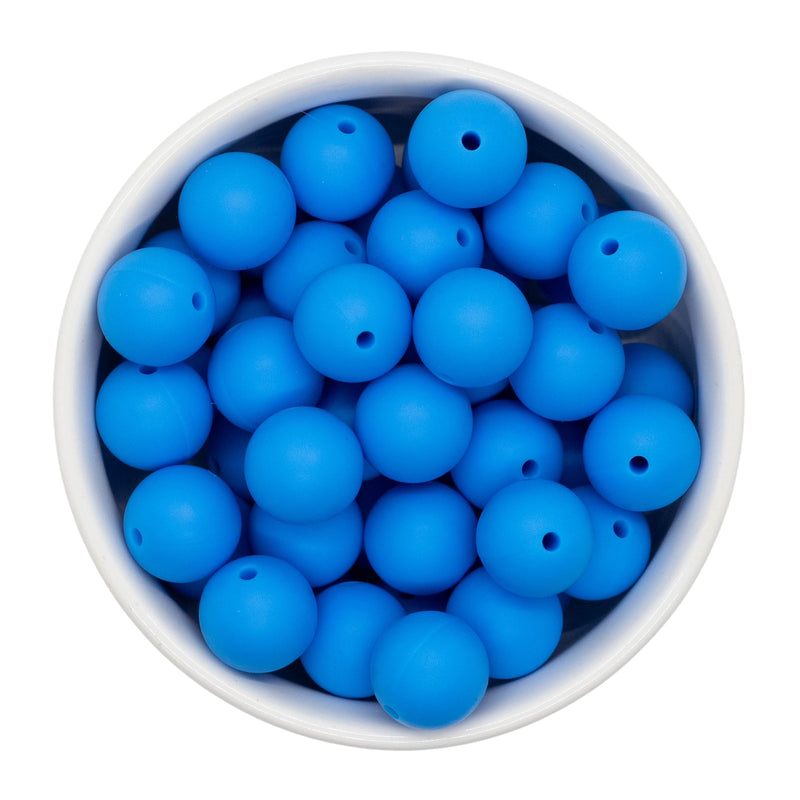 Azure Silicone Beads 15mm (Package of 10)