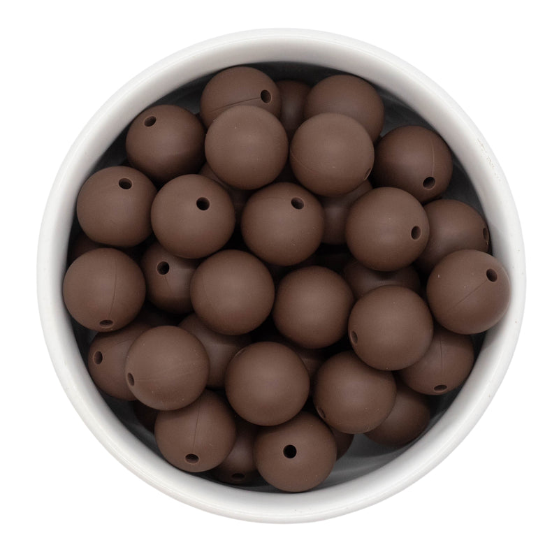 Brown Silicone Beads 15mm (Package of 10)