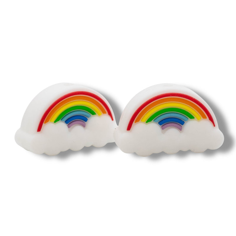 3-D Rainbow Silicone Focal Bead 19x30x13mm (Package of 2)