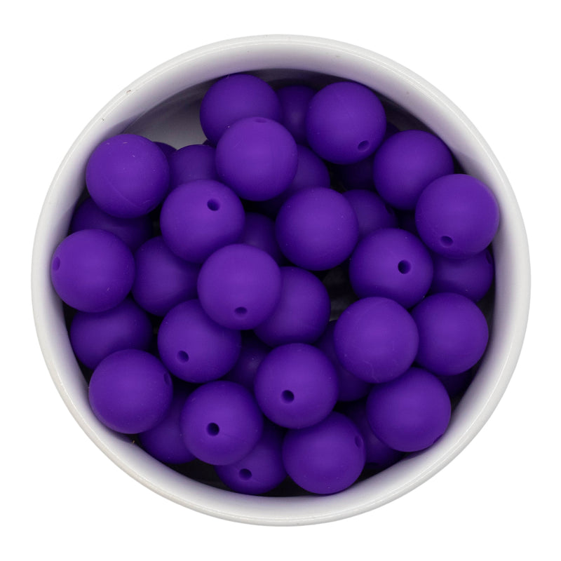 Violet Silicone Beads 15mm (Package of 10)