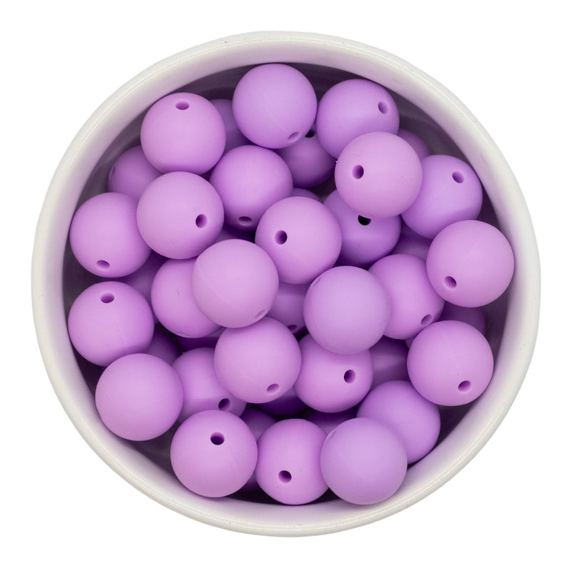 Lilac Silicone Beads 15mm (Package of 10)