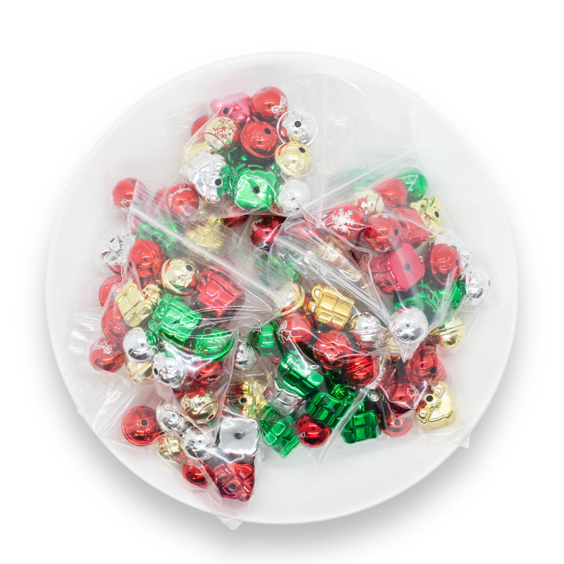 November Bead Supply Box of the Month Component - 15 Piece UV Shine Shaped Christmas Bead Assortment