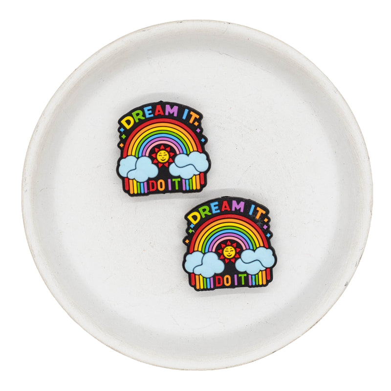 Dream It Do It Rainbow Silicone Focal Bead 28mm (Package of 2)