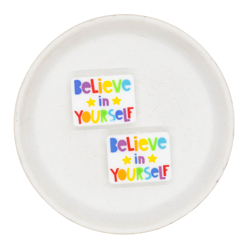 Believe in Yourself Silicone Focal Bead 30x24mm (Package of 2)