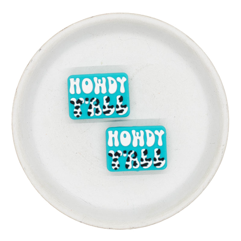 Howdy Y'all Silicone Focal Bead 29x22mm (Package of 2)