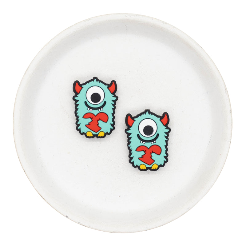 One Eyed Valentine Monster Silicone Focal Bead 29x22mm (Package of 2)