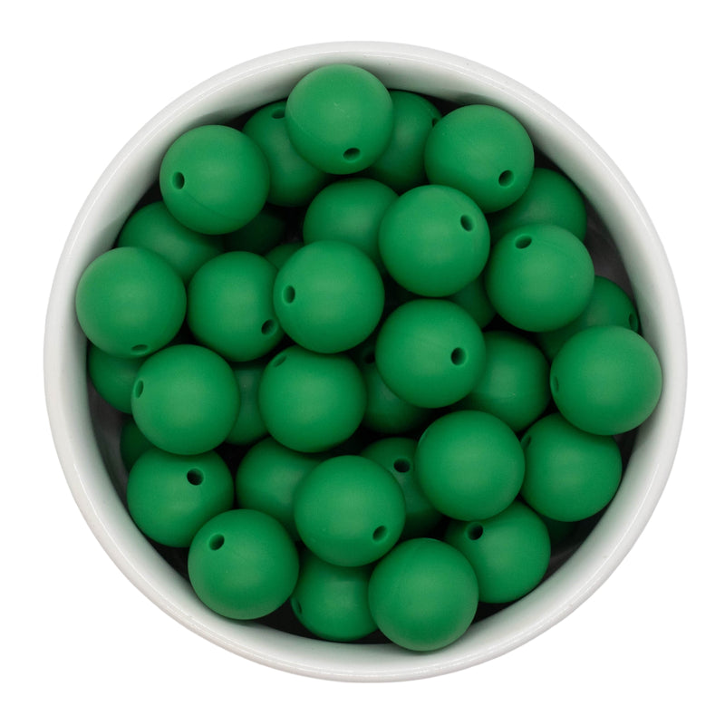 Kelly Green Silicone Beads 15mm (Package of 10)