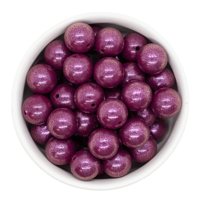 Plum Shimmer Silicone Beads 15mm (Package of 10)