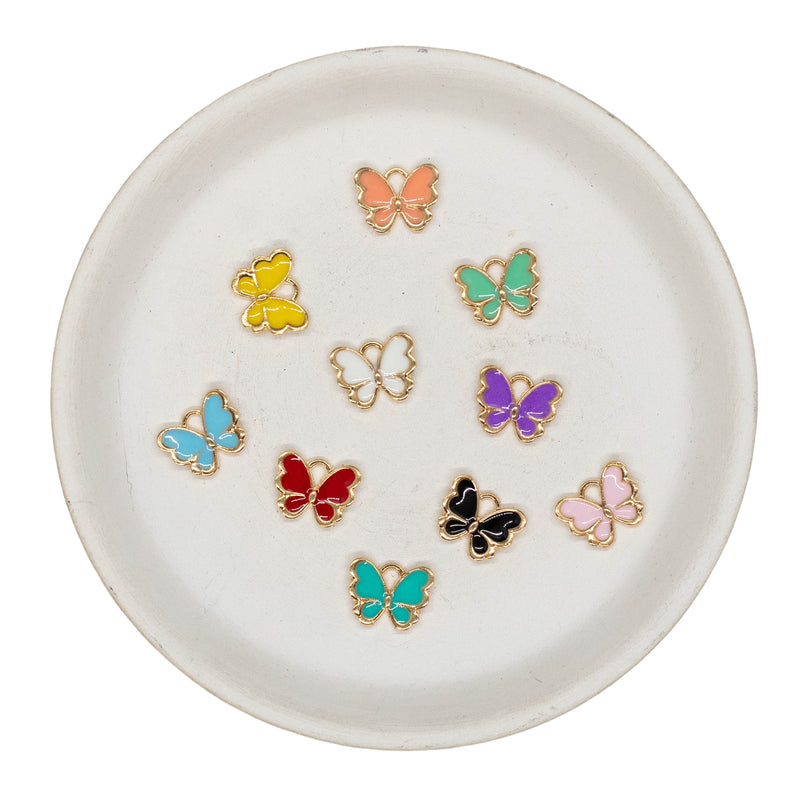 Butterfly Enamel Charm Random Color Assortment 11x13mm