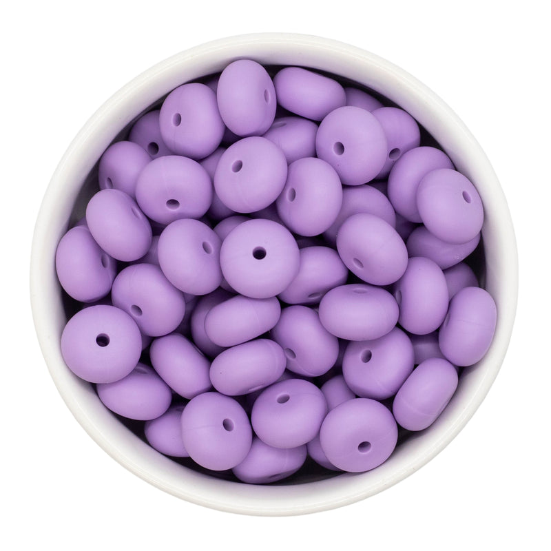 Soft Lilac Silicone Abacus Beads 8x14mm (Package of 10)