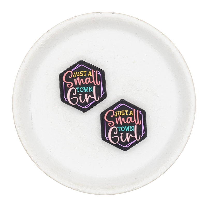 Just a Small Town Girl Silicone Focal Bead 26x29mm (Package of 2)