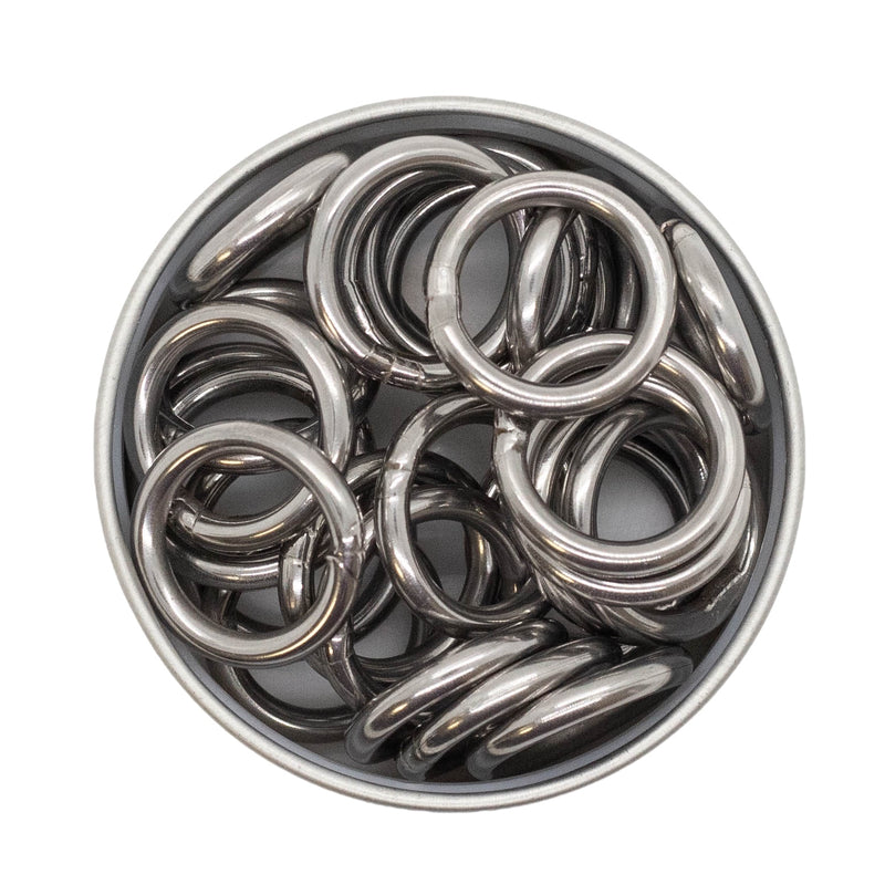 Solid Silver O Ring 20mm Outside, 14mm Inside Diameter (Package of 5)