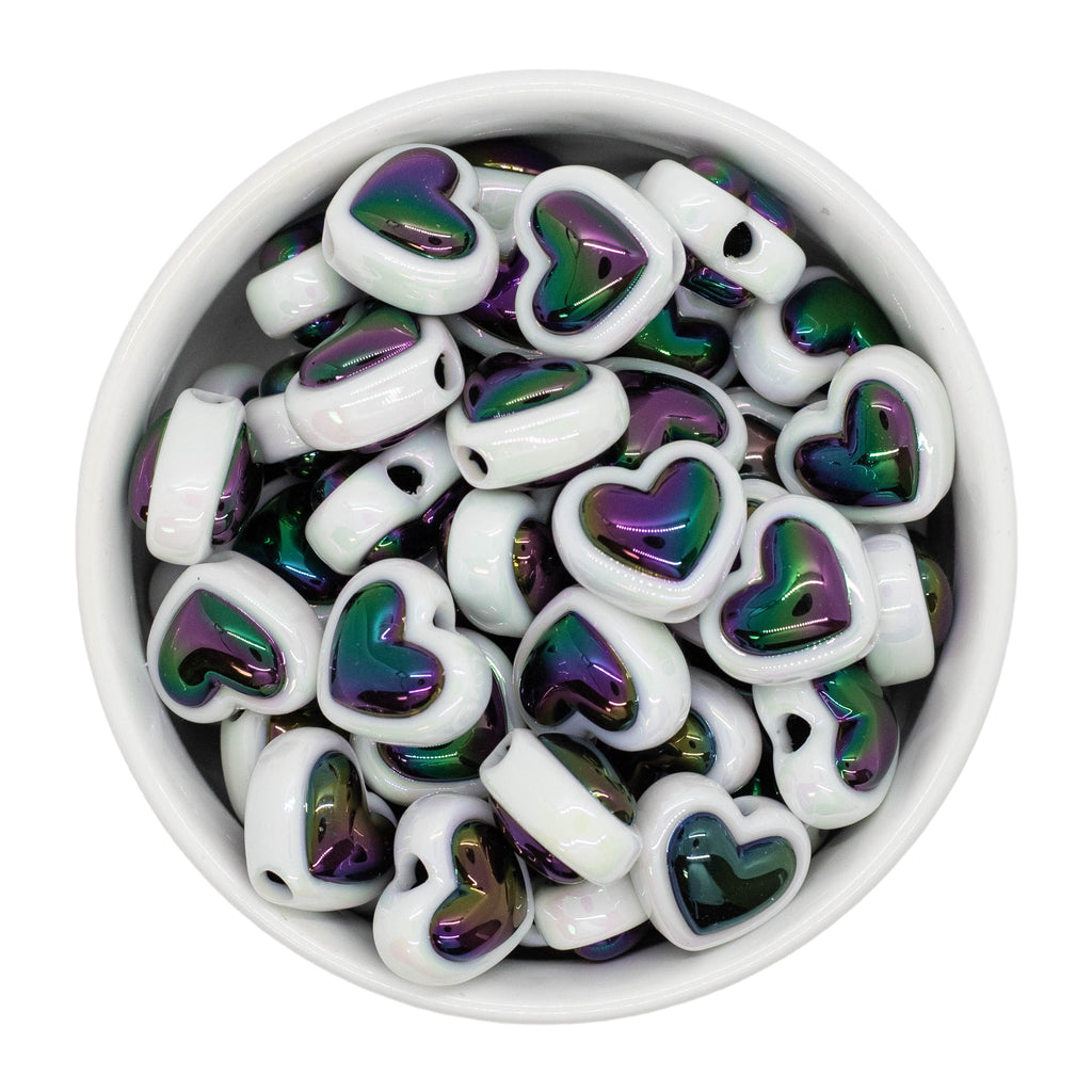 Shiny Black Glass Heart Bead Black Heart Beads Valentine Bead