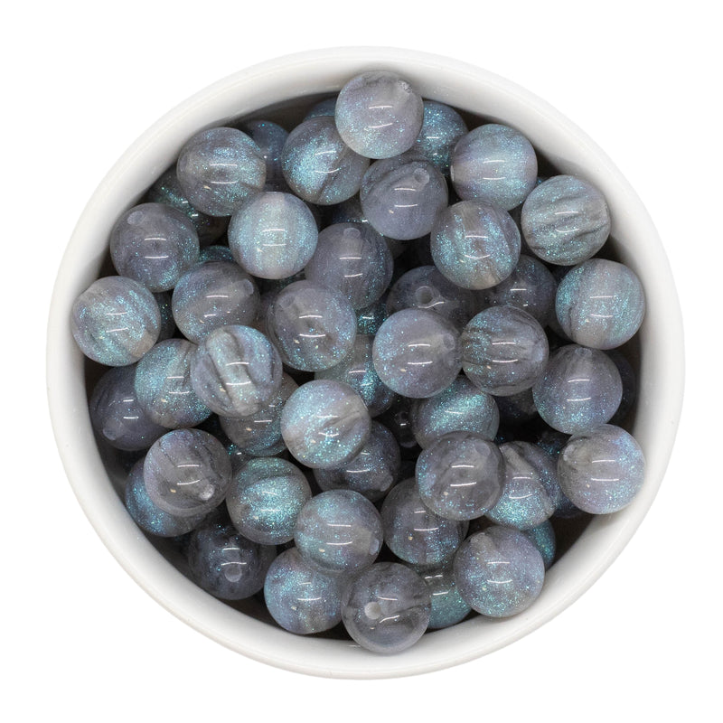 Grey Cosmic Glitter Beads 12mm (Package of 20)