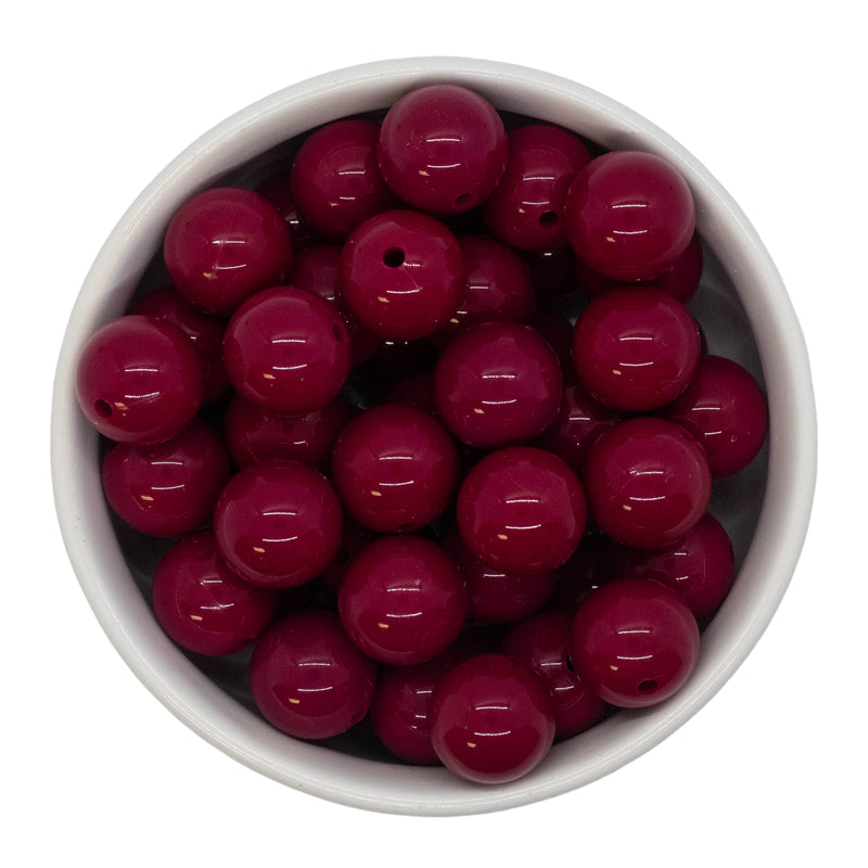 Burgundy High Shine Silicone Beads 15mm (Package of 10)