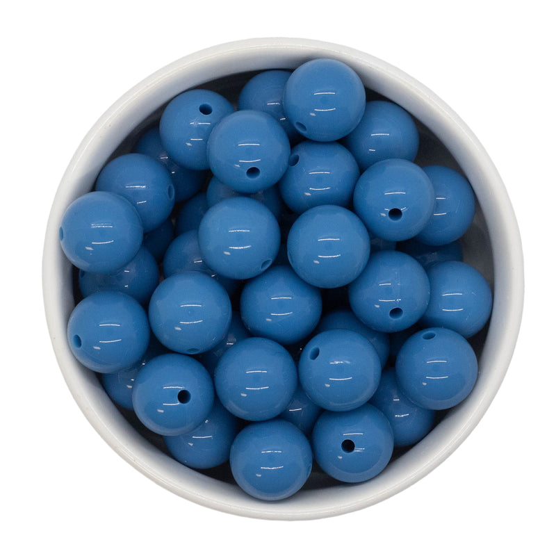 Cottage Blue High Shine Silicone Beads 15mm (Package of 10)