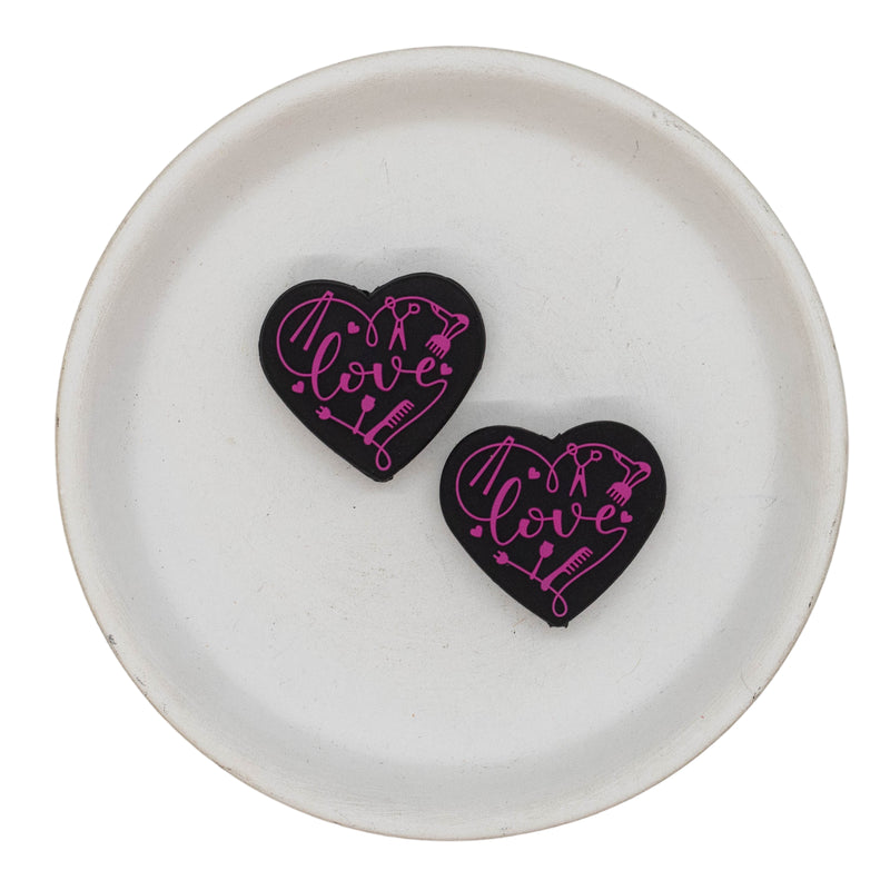 LoVe Silicone Focal Bead Pink