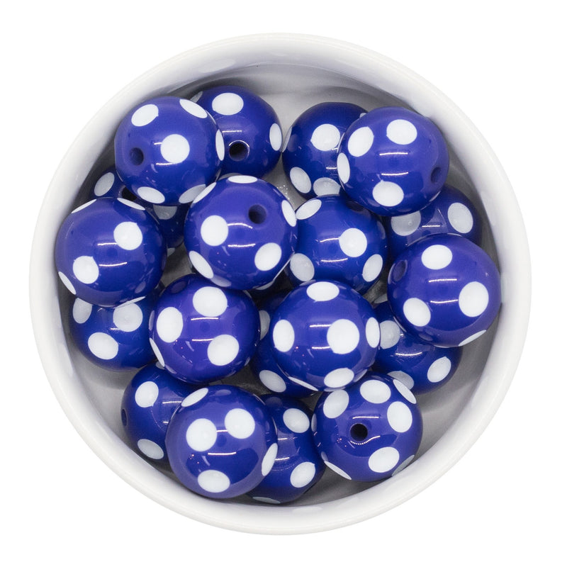 Cobalt Polka Dot Beads 20mm (Package of 10)