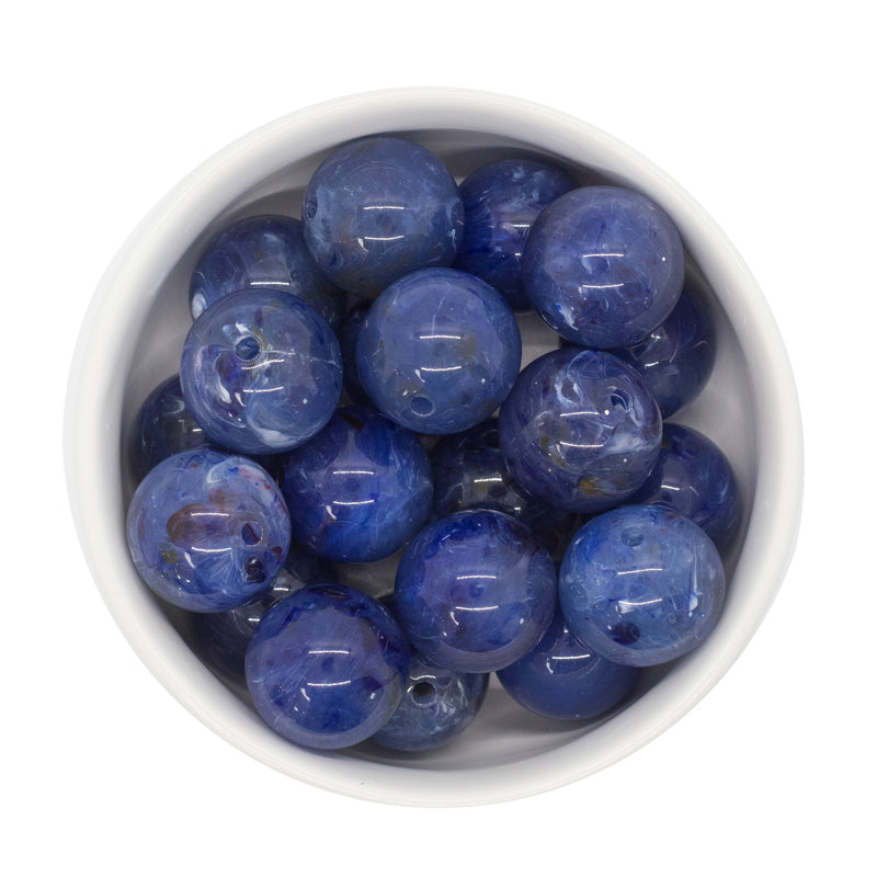 Indigo Marble Beads 20mm (Package of 10)