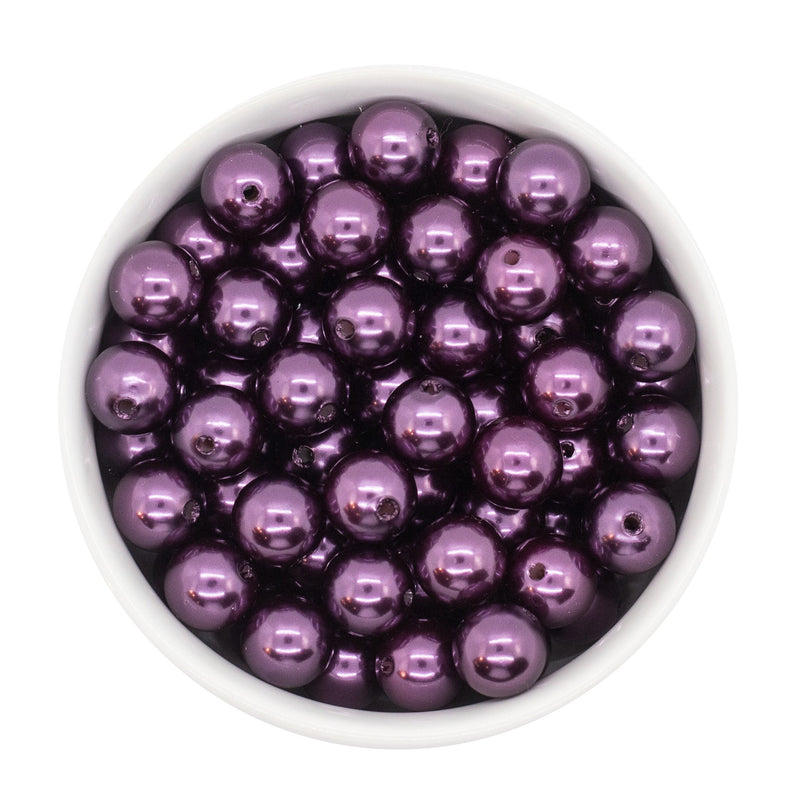 Eggplant Pearl Beads 12mm (Package of 20)