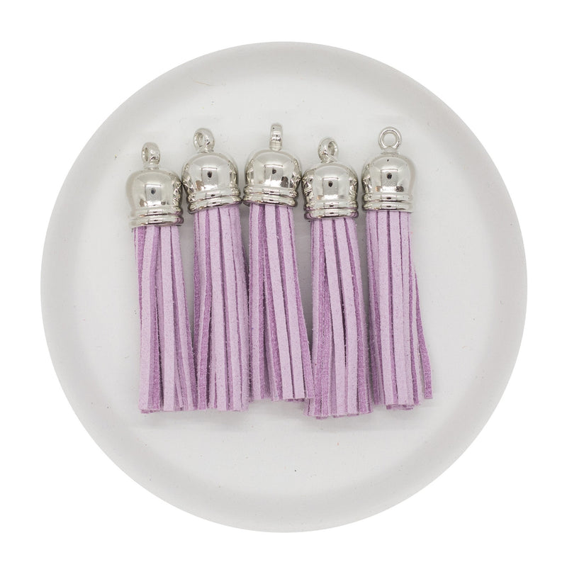 Lavender Tassel w/Silver Cap 50mm (Package of 5)